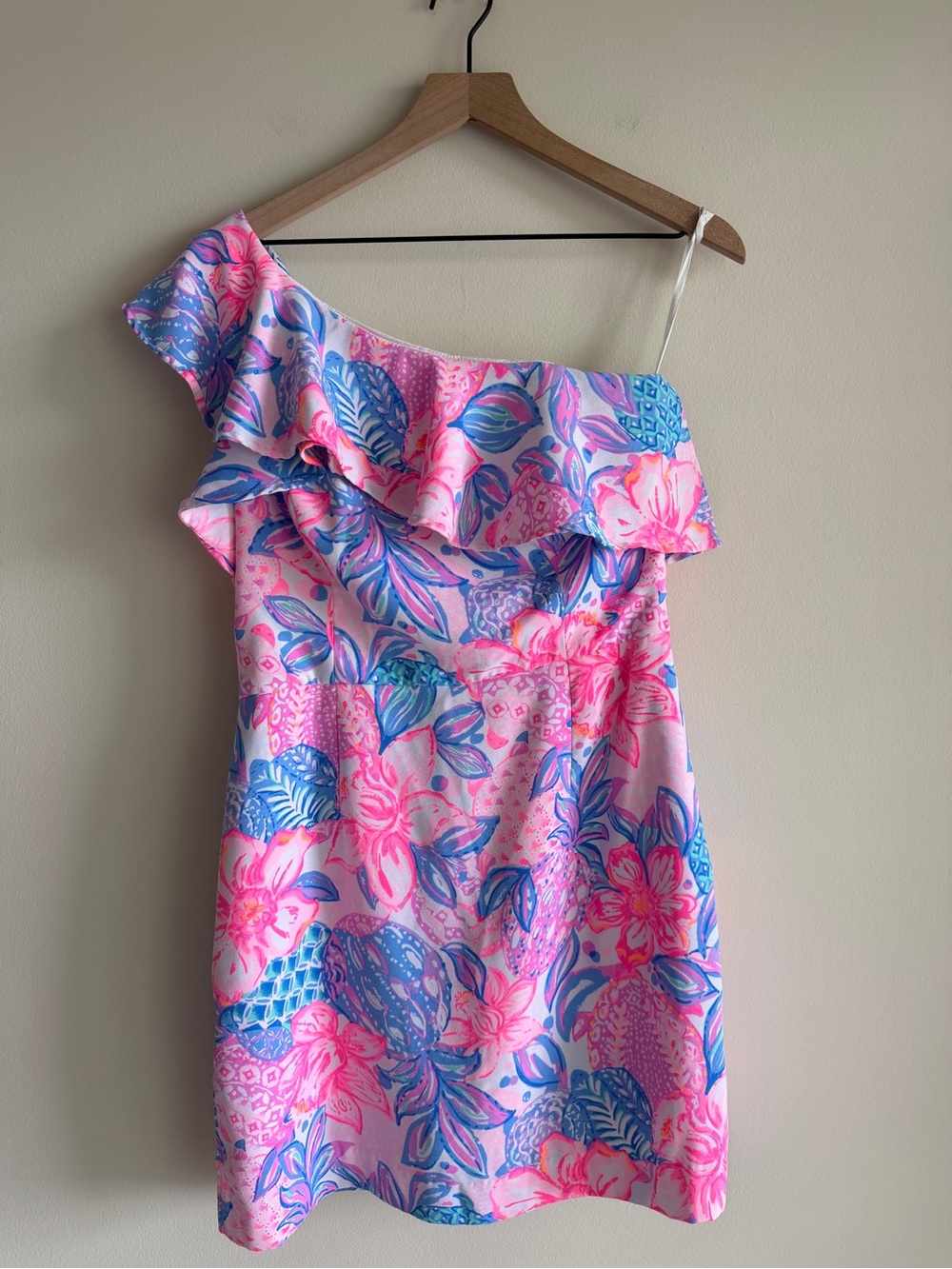 Lilly Pulitzer Kipton Romper Pink Isle Snappy Turtle One Shoulder Size 10 - Picture 3 of 12